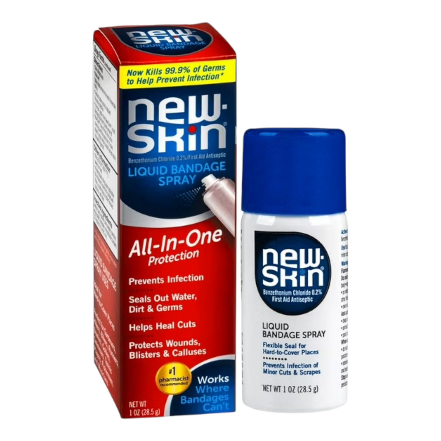 New Skin Liquid Bandage Spray, Waterproof Bandage for Scrapes and Minor Cuts, 1 fl oz