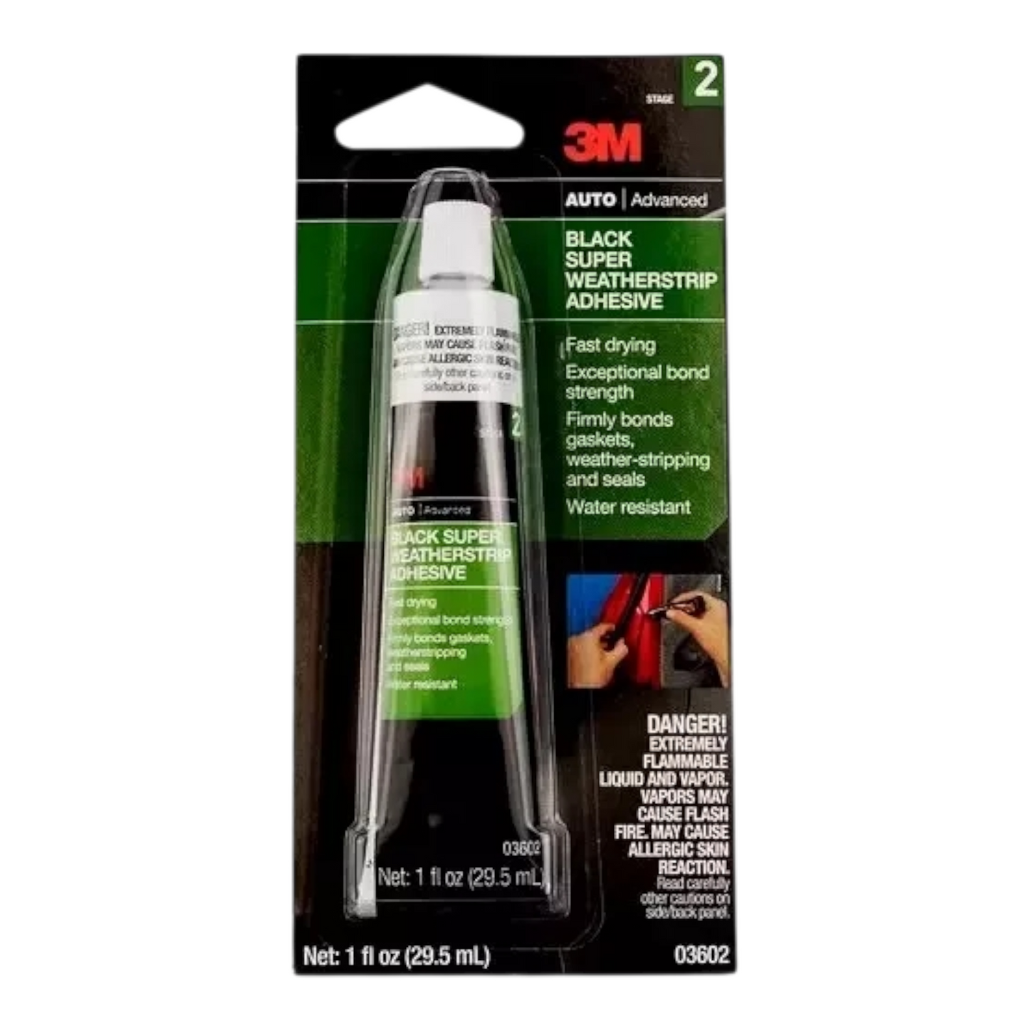 3M: 03602 - Black Super Weatherstrip and Gasket Adhesive, 1 fl oz