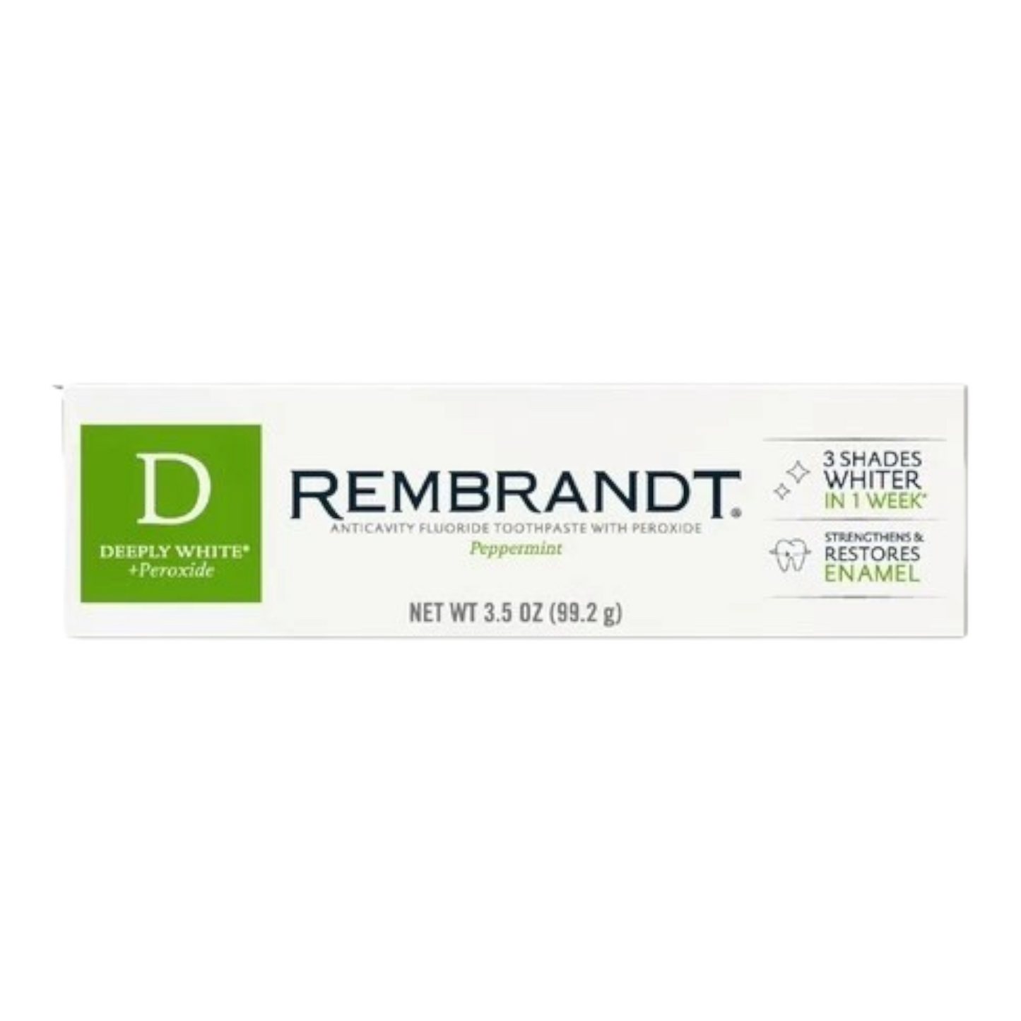 Rembrandt Deeply White Whitening Toothpaste, Peppermint, 3.5 Oz (99.2g)