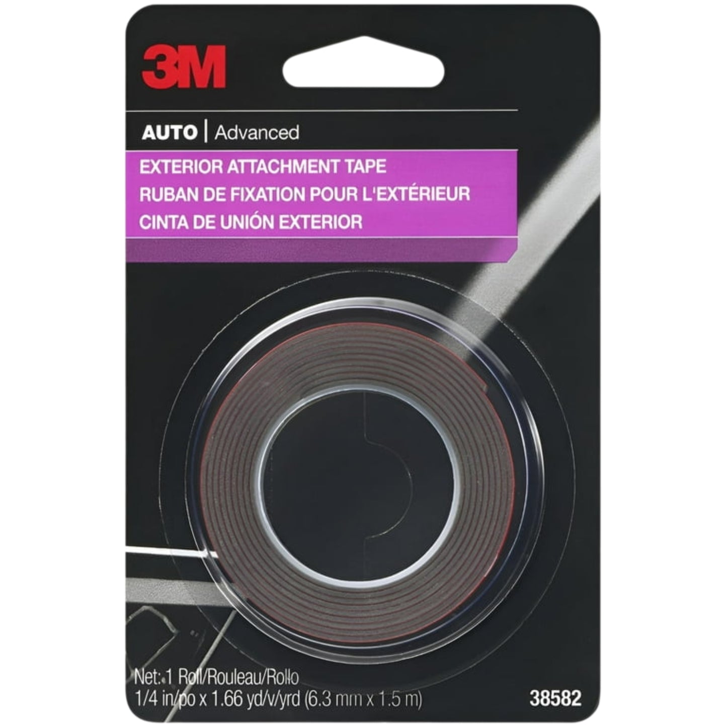 3M: 38582 - Auto Exterior Attachment Tape, 1/4 in x 5 ft.