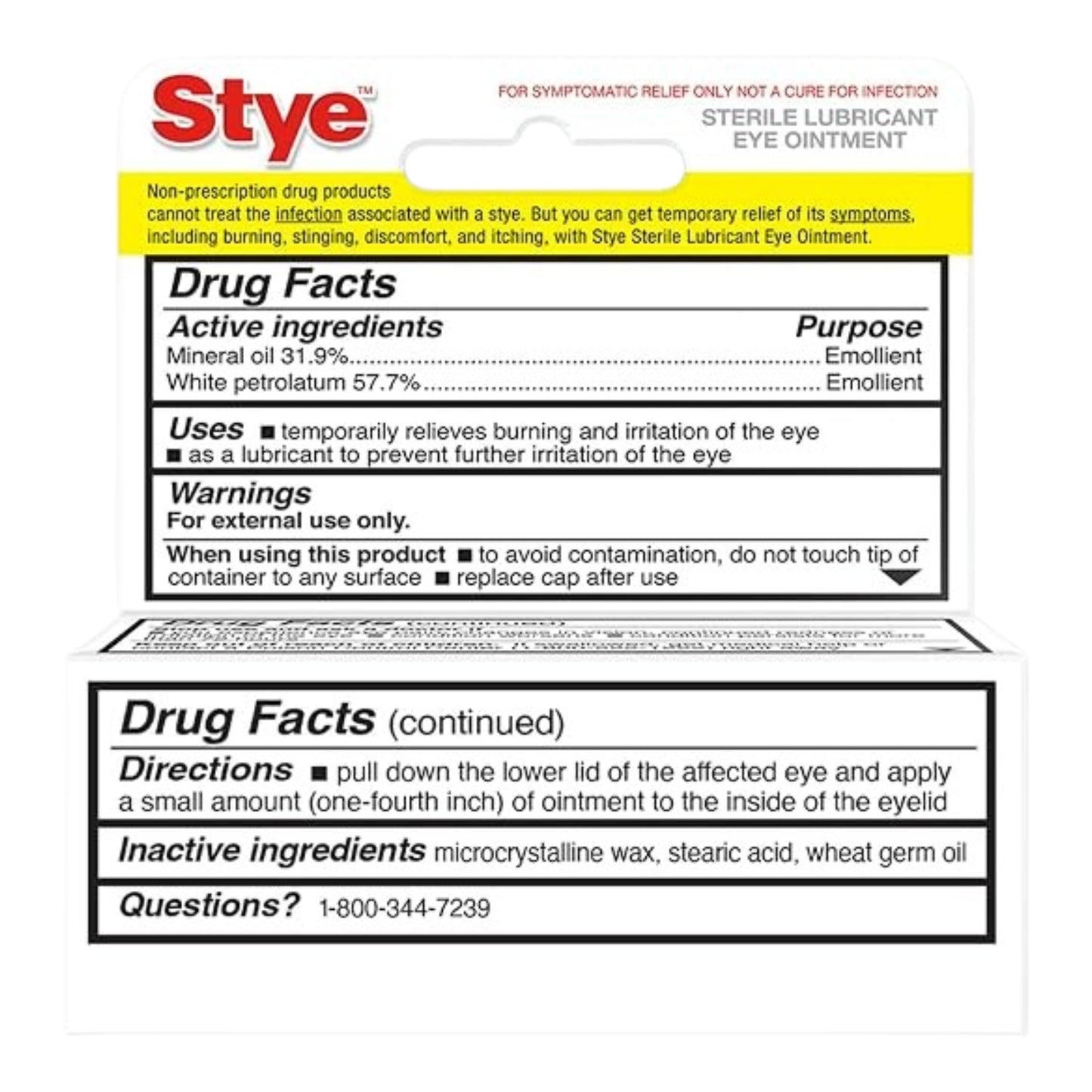 Stye Sterile Lubricant Eye Ointment, Ophthalmologist Tested, 0.125 Oz