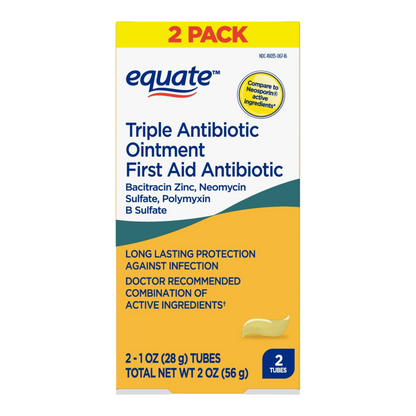 Equate - Triple Antibiotic Ointment, 1 fl oz Tube (2 Pack)