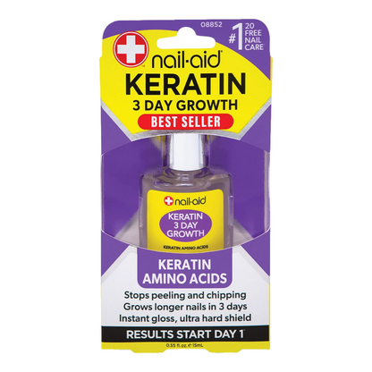 Nail-Aid Keratin 3 Day Growth Nail Treatment & Strengthener, 0.55 fl oz