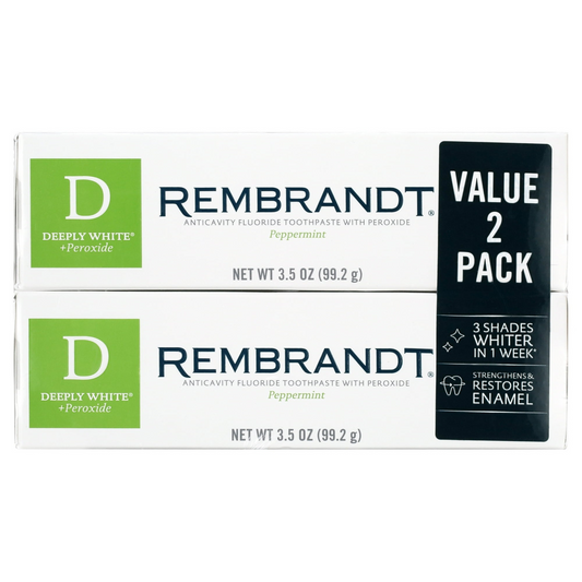 Rembrandt Deeply White Whitening Toothpaste, Peppermint, 3.5 Oz (Pack of 2)