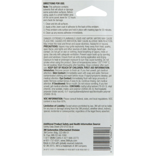 3M: 03601 - Plastic Emblem and Trim Adhesive, 1 fl oz