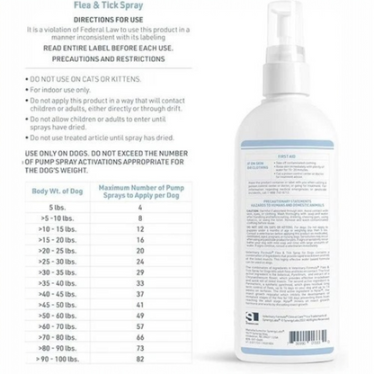 Veterinary Formula Flea and Tick Spray for Dogs, 8 oz - Easy-to-Use
