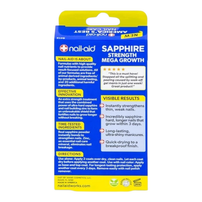 Nail-Aid - Sapphire Strength Mega Growth Nail Treatment & Strengthener, 0.55 fl oz
