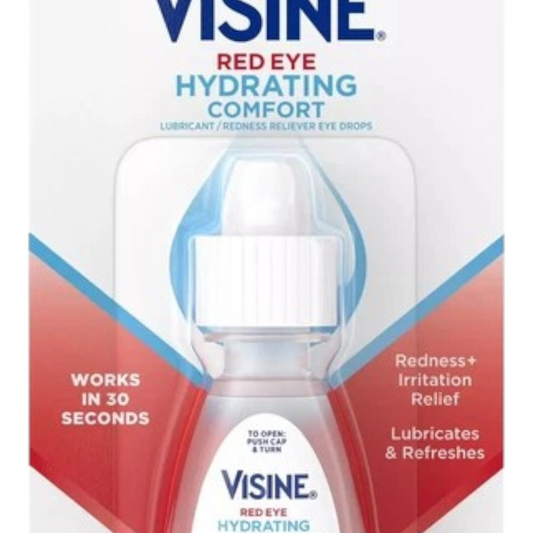 Visine Red Eye Hydrating Comfort Redness Relief and Lubricant Eye Drops (8ml)
